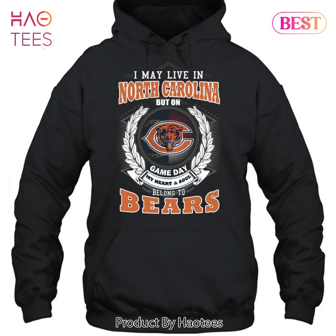 HOT I May Live In North Carolina But On Game Day My Heart & Soul Belongs To Chicago Bears Unisex T-Shirt HOT I May Live In North Carolina But On Game Day My Heart & Soul Belongs To Chicago Bears Unisex T-Shirt