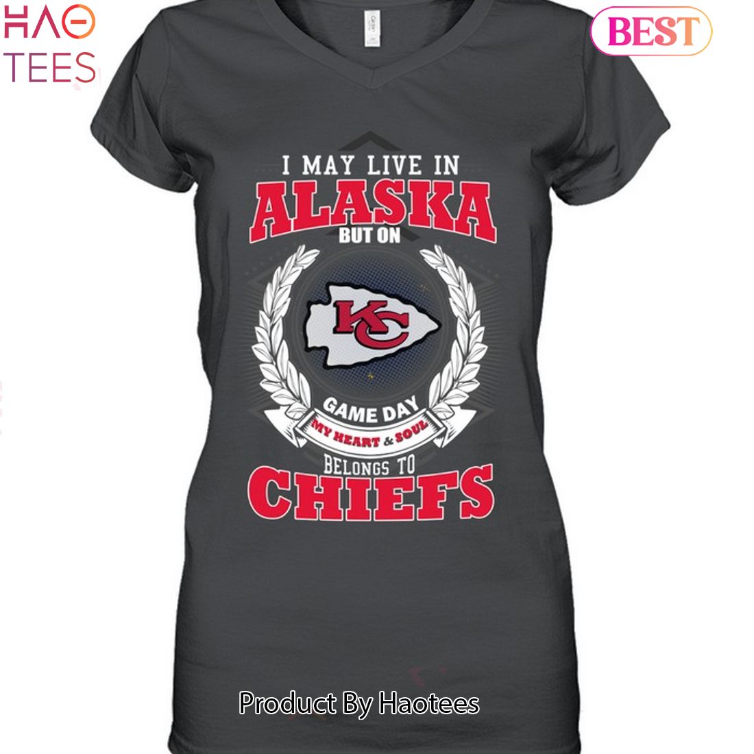 Kansas City Chiefs T-Shirt 2XL / White / Heart Chiefs