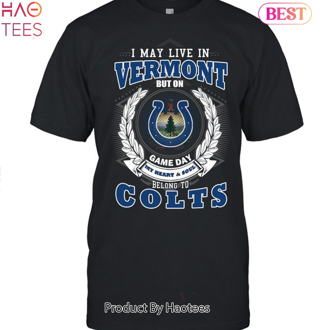 HOT TREND I May Live In Vermont But On Game Day My Heart & Soul Belongs To Indianapolis Colts Unisex T-Shirt HOT TREND I May Live In Vermont But On Game Day My Heart & Soul Belongs To Indianapolis Colts Unisex T-Shirt