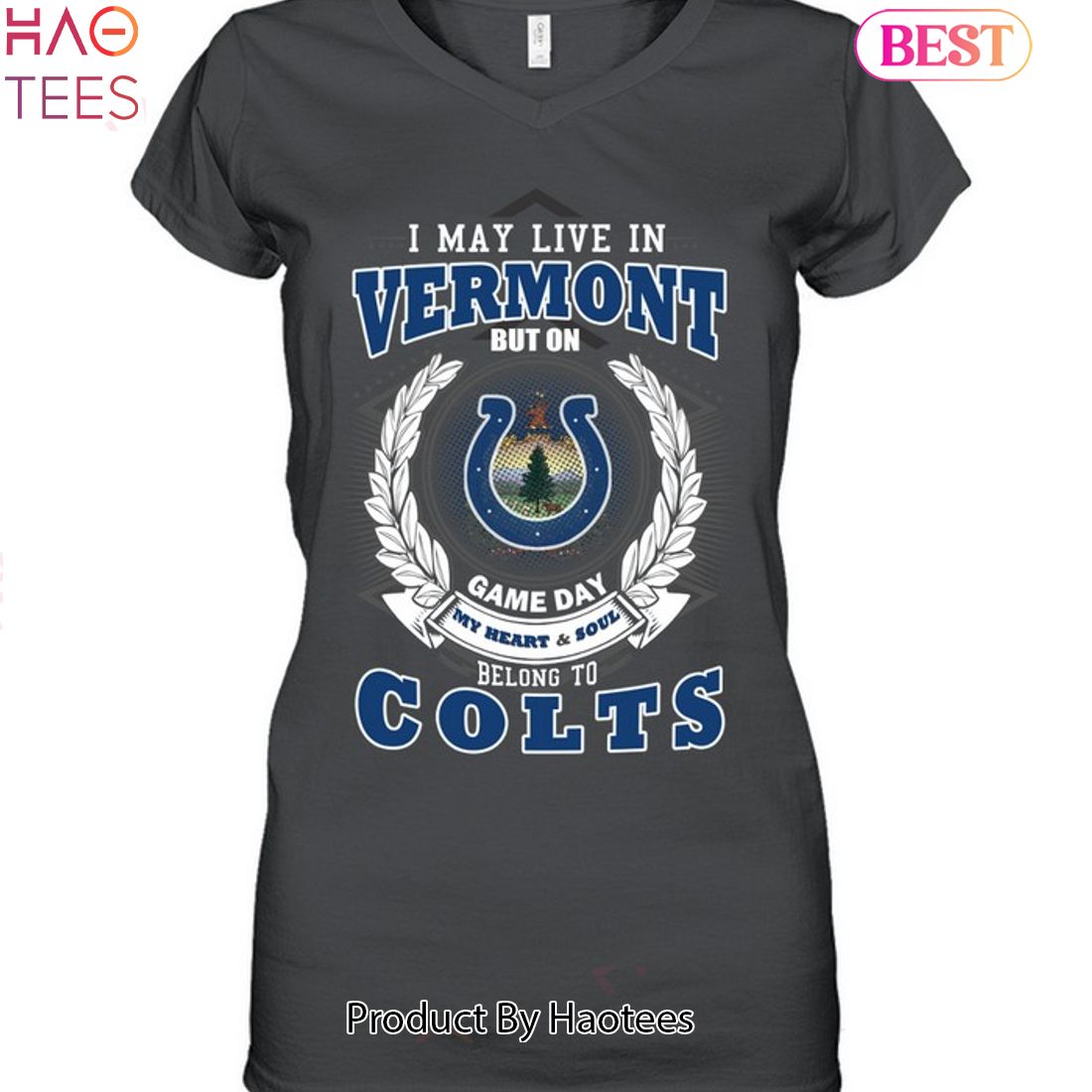 HOT TREND I May Live In Vermont But On Game Day My Heart & Soul Belongs To Indianapolis Colts Unisex T-Shirt HOT TREND I May Live In Vermont But On Game Day My Heart & Soul Belongs To Indianapolis Colts Unisex T-Shirt
