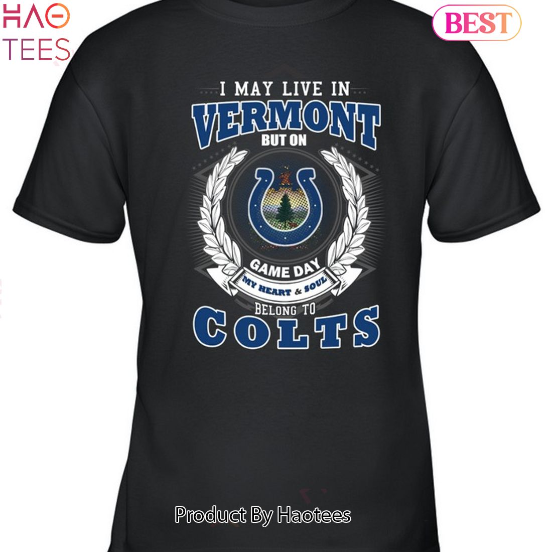 HOT TREND I May Live In Vermont But On Game Day My Heart & Soul Belongs To Indianapolis Colts Unisex T-Shirt HOT TREND I May Live In Vermont But On Game Day My Heart & Soul Belongs To Indianapolis Colts Unisex T-Shirt