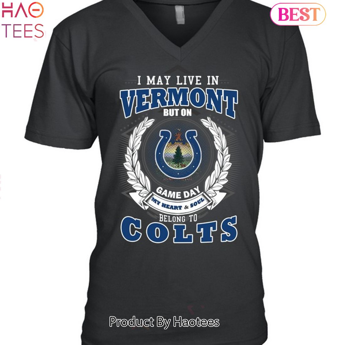 HOT TREND I May Live In Vermont But On Game Day My Heart & Soul Belongs To Indianapolis Colts Unisex T-Shirt HOT TREND I May Live In Vermont But On Game Day My Heart & Soul Belongs To Indianapolis Colts Unisex T-Shirt