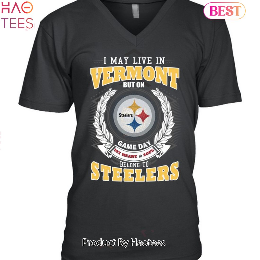 HOT TREND I May Live In Vermont But On Game Day My Heart & Soul Belongs To Pittsburgh Steelers Unisex T-Shirt HOT TREND I May Live In Vermont But On Game Day My Heart & Soul Belongs To Pittsburgh Steelers Unisex T-Shirt
