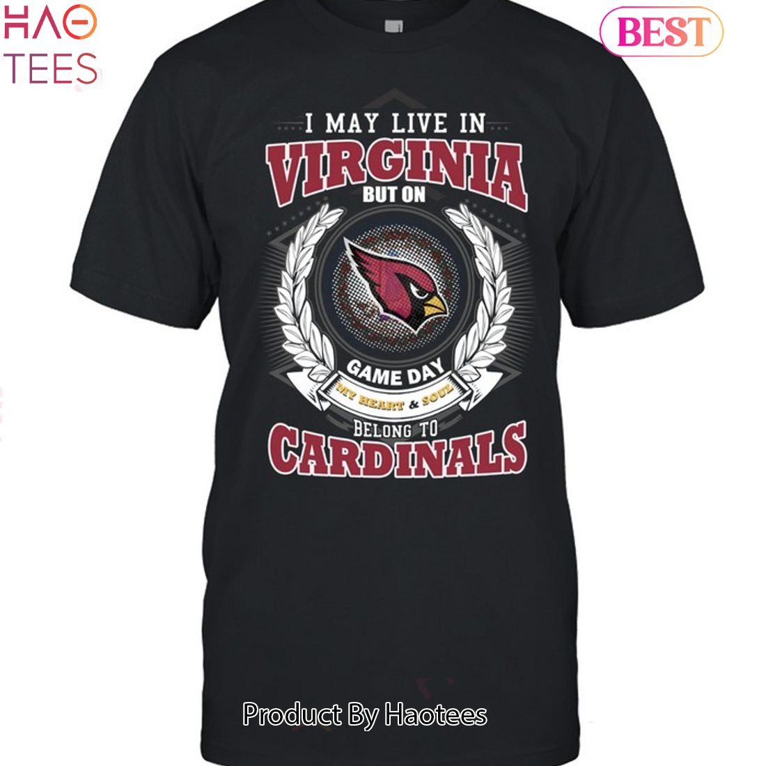 HOT TREND I May Live In Virginia But On Game Day My Heart & Soul Belongs To Arizona Cardinals Unisex T-Shirt HOT TREND I May Live In Virginia But On Game Day My Heart & Soul Belongs To Arizona Cardinals Unisex T-Shirt
