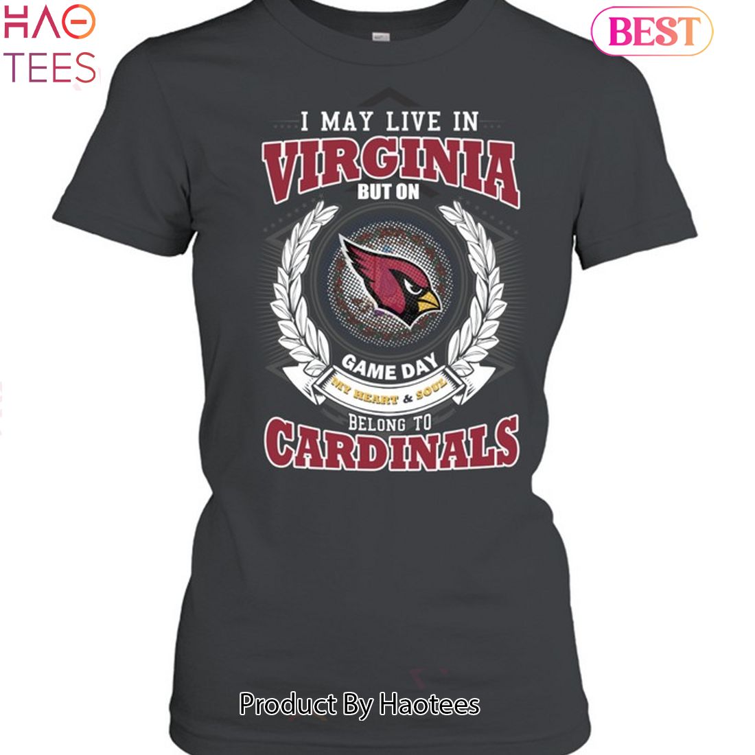 HOT TREND I May Live In Virginia But On Game Day My Heart & Soul Belongs To Arizona Cardinals Unisex T-Shirt HOT TREND I May Live In Virginia But On Game Day My Heart & Soul Belongs To Arizona Cardinals Unisex T-Shirt