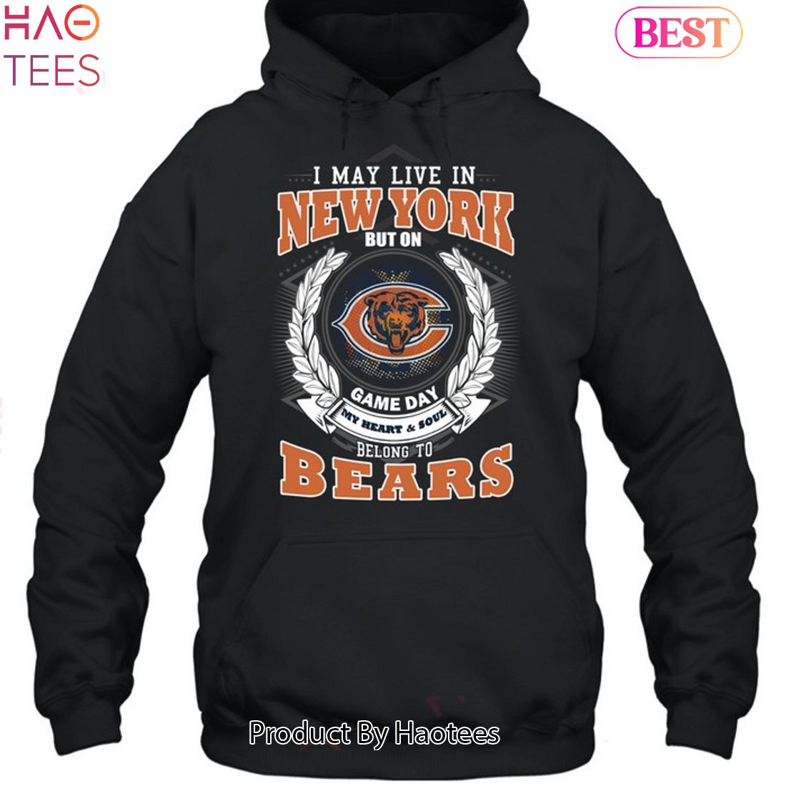 I May Live In New York But On Game Day My Heart & Soul Belongs To Chicago Bears Unisex T-Shirt I May Live In New York But On Game Day My Heart & Soul Belongs To Chicago Bears Unisex T-Shirt