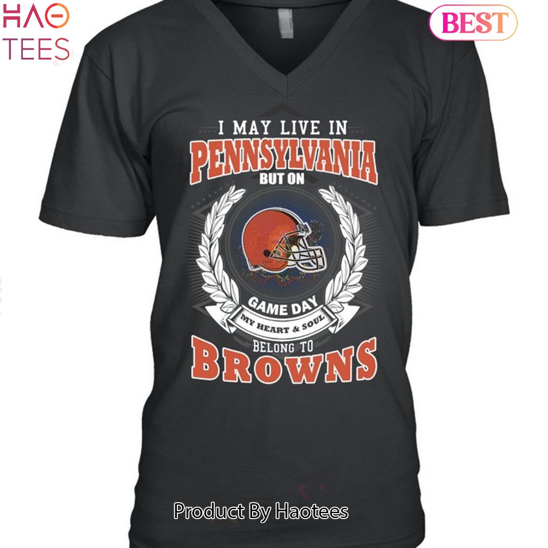 I May Live In Pennsylvania But On Game Day My Heart & Soul Belongs To Cleveland Browns Unisex T-Shirt I May Live In Pennsylvania But On Game Day My Heart & Soul Belongs To Cleveland Browns Unisex T-Shirt