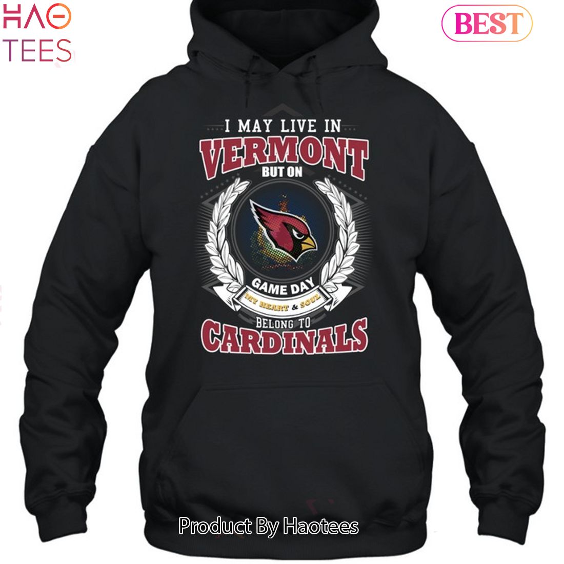 I May Live In Vermont But On Game Day My Heart & Soul Belongs To Arizona Cardinals Unisex T-Shirt I May Live In Vermont But On Game Day My Heart & Soul Belongs To Arizona Cardinals Unisex T-Shirt