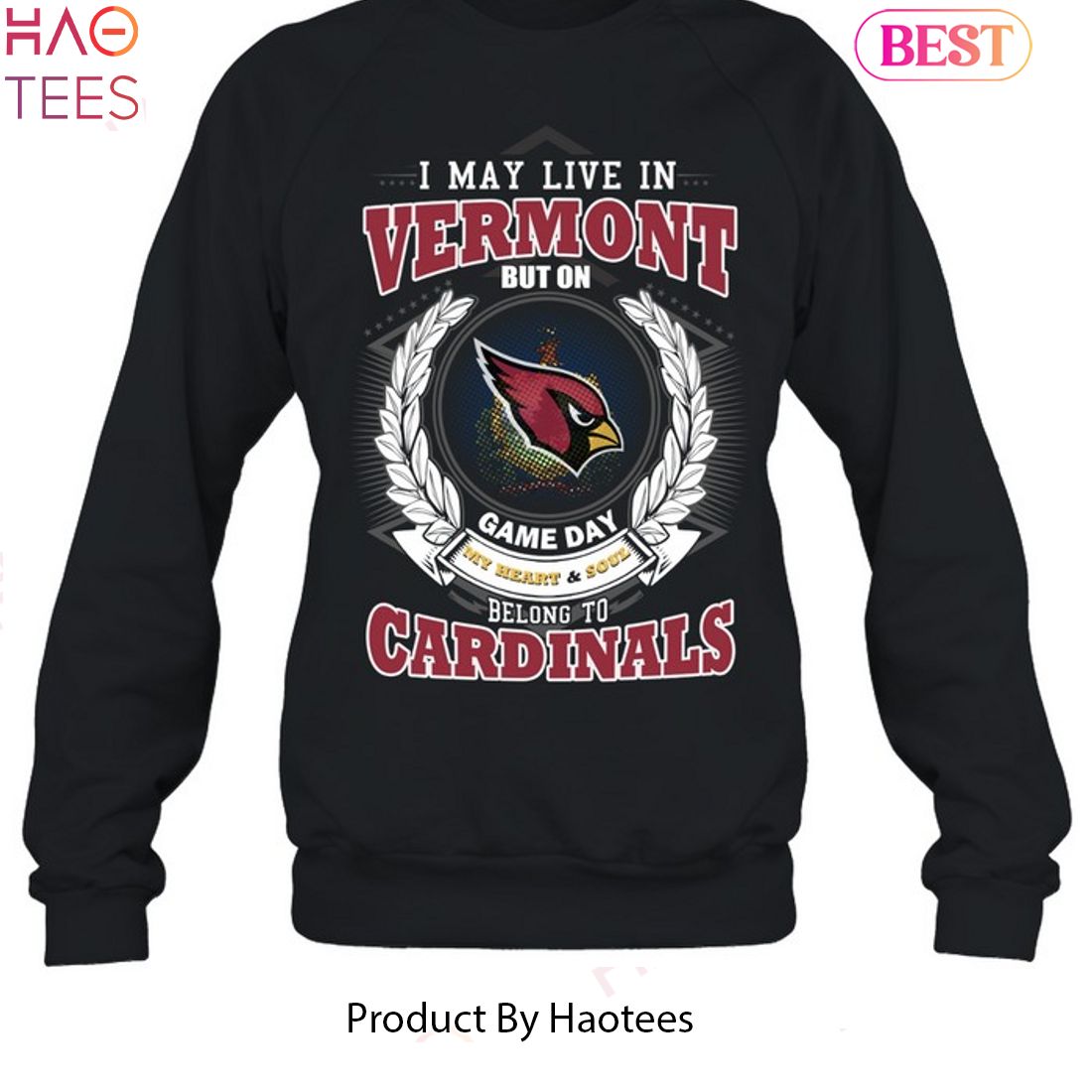 I May Live In Vermont But On Game Day My Heart & Soul Belongs To Arizona Cardinals Unisex T-Shirt I May Live In Vermont But On Game Day My Heart & Soul Belongs To Arizona Cardinals Unisex T-Shirt