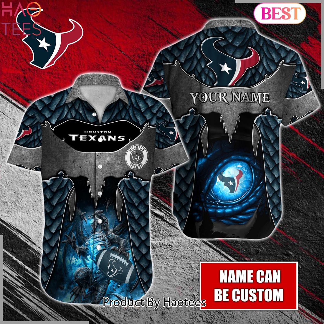 Houston Texans CUSTOM Embroidered Shirt -  Worldwide Shipping