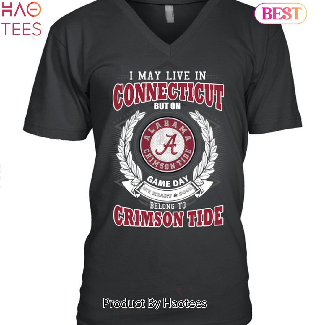 NEW I May Live In Connecticut But On Game Day My Heart & Soul Belongs To Alabama Crimson Tide Unisex T-Shirt NEW I May Live In Connecticut But On Game Day My Heart & Soul Belongs To Alabama Crimson Tide Unisex T-Shirt