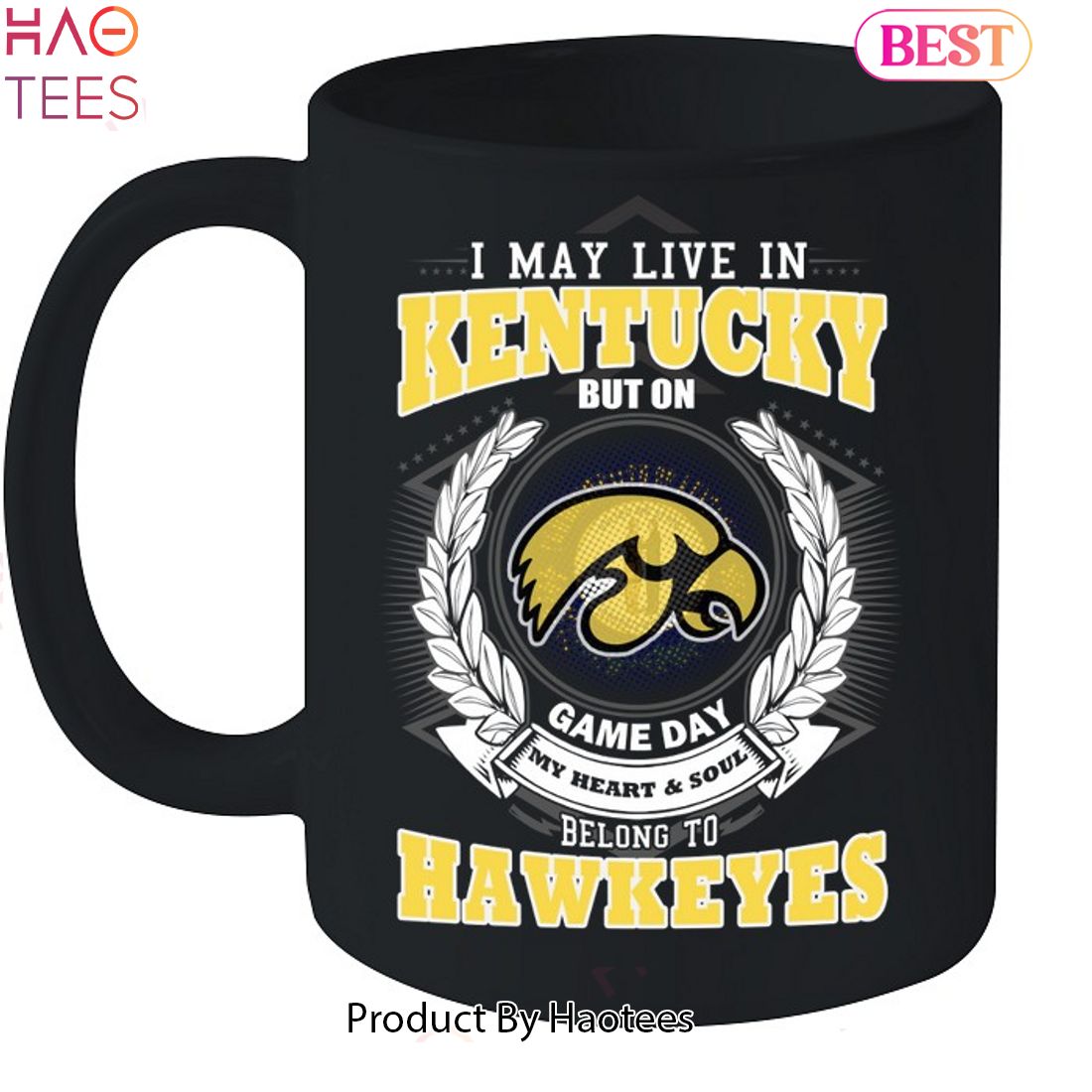 NEW I May Live In Kentucky But On Game Day My Heart & Soul Belongs Iowa Hawkeyes Unisex T-Shirt NEW I May Live In Kentucky But On Game Day My Heart & Soul Belongs Iowa Hawkeyes Unisex T-Shirt