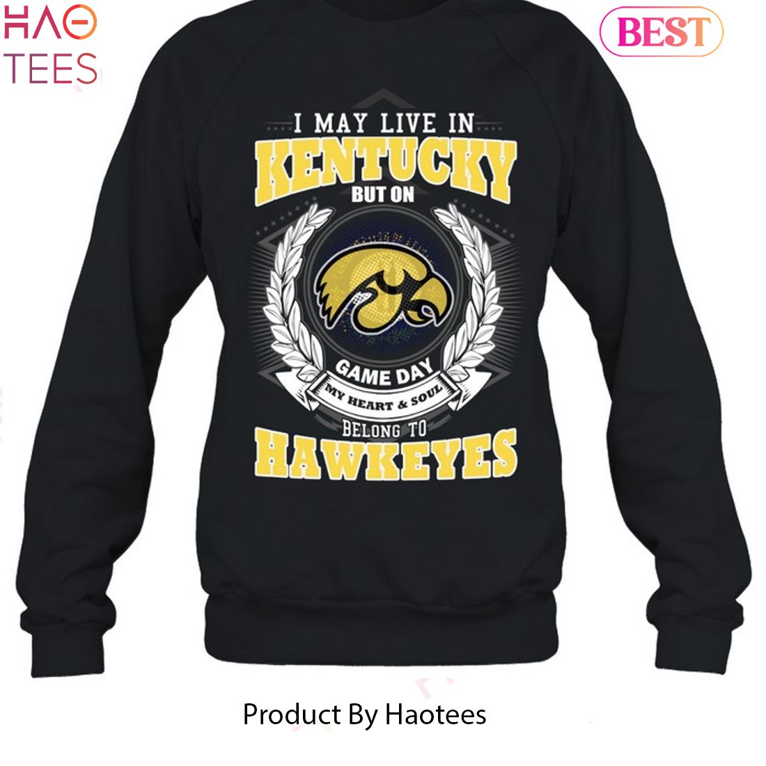 NEW I May Live In Kentucky But On Game Day My Heart & Soul Belongs Iowa Hawkeyes Unisex T-Shirt NEW I May Live In Kentucky But On Game Day My Heart & Soul Belongs Iowa Hawkeyes Unisex T-Shirt