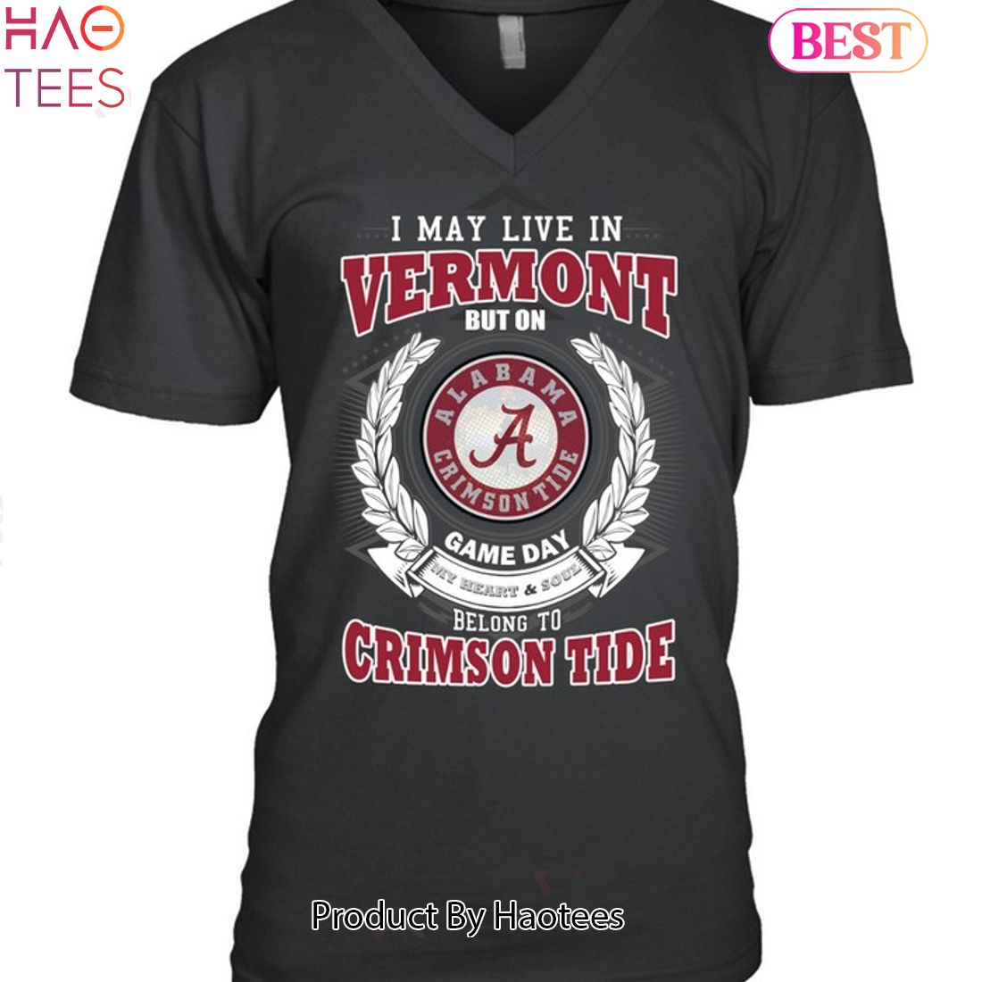 NEW I May Live In Vermont But On Game Day My Heart & Soul Belongs To Alabama Crimson Tide Unisex T-Shirt NEW I May Live In Vermont But On Game Day My Heart & Soul Belongs To Alabama Crimson Tide Unisex T-Shirt