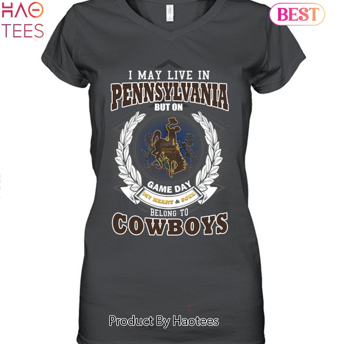 NEW I May Live In Pennsylvania But On Game Day My Heart & Soul Belongs To Wyoming Cowboys Unisex T-Shirt NEW I May Live In Pennsylvania But On Game Day My Heart & Soul Belongs To Wyoming Cowboys Unisex T-Shirt