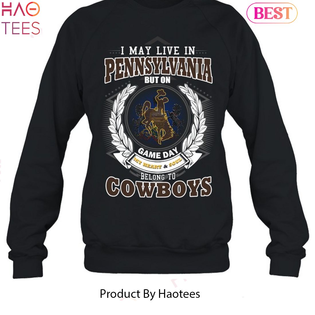 NEW I May Live In Pennsylvania But On Game Day My Heart & Soul Belongs To Wyoming Cowboys Unisex T-Shirt NEW I May Live In Pennsylvania But On Game Day My Heart & Soul Belongs To Wyoming Cowboys Unisex T-Shirt