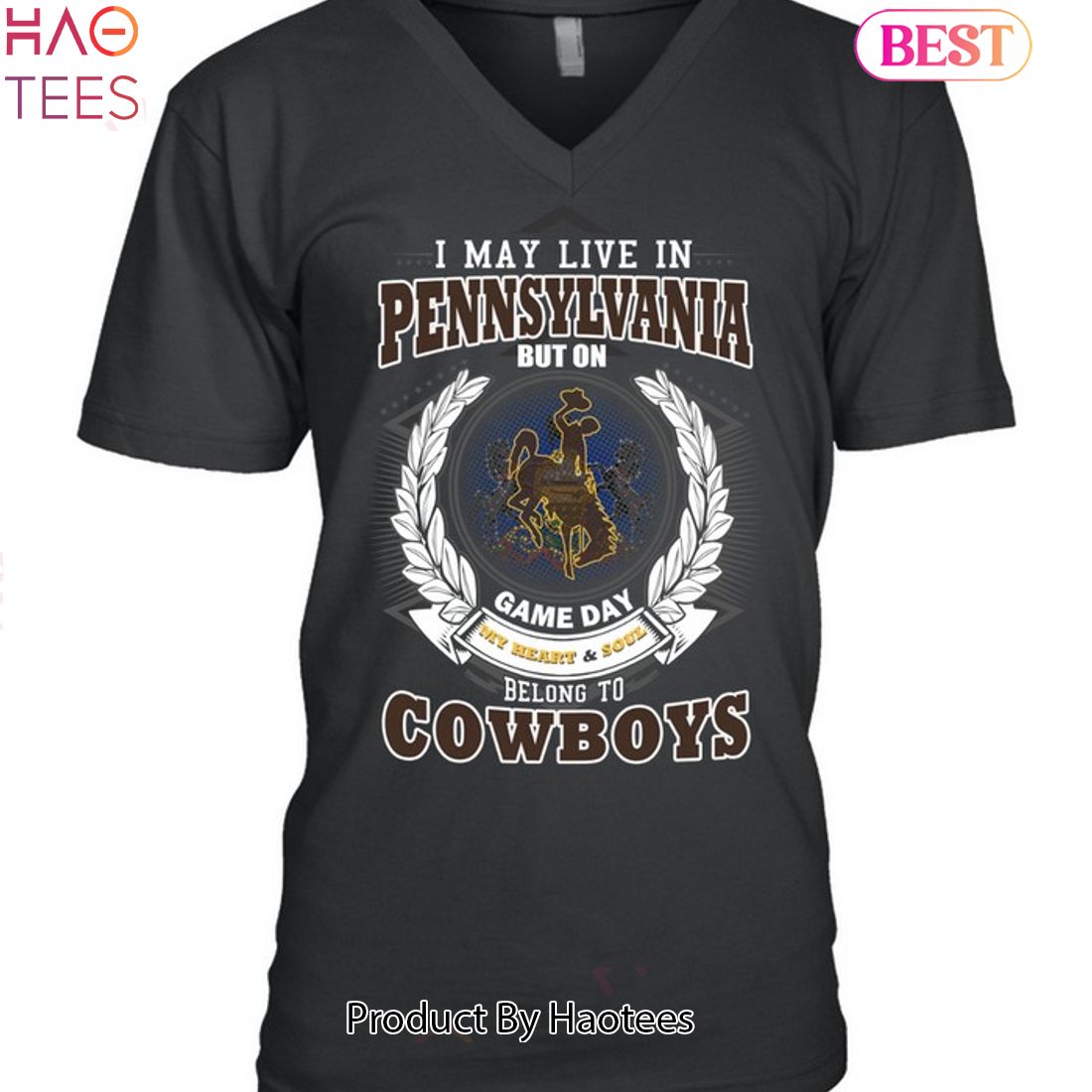 NEW I May Live In Pennsylvania But On Game Day My Heart & Soul Belongs To Wyoming Cowboys Unisex T-Shirt NEW I May Live In Pennsylvania But On Game Day My Heart & Soul Belongs To Wyoming Cowboys Unisex T-Shirt