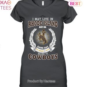 NEW I May Live In Rhode Island But On Game Day My Heart & Soul Belongs To Wyoming Cowboys Unisex T-Shirt