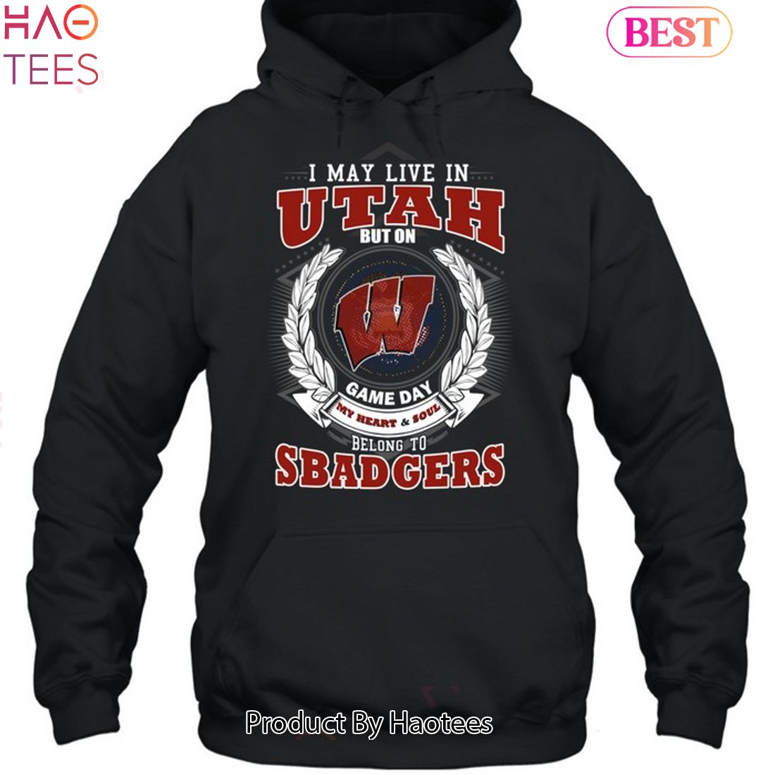 NEW I May Live In Utah But On Game Day My Heart & Soul Belongs To Wisconsin Badgers Unisex T-Shirt NEW I May Live In Utah But On Game Day My Heart & Soul Belongs To Wisconsin Badgers Unisex T-Shirt