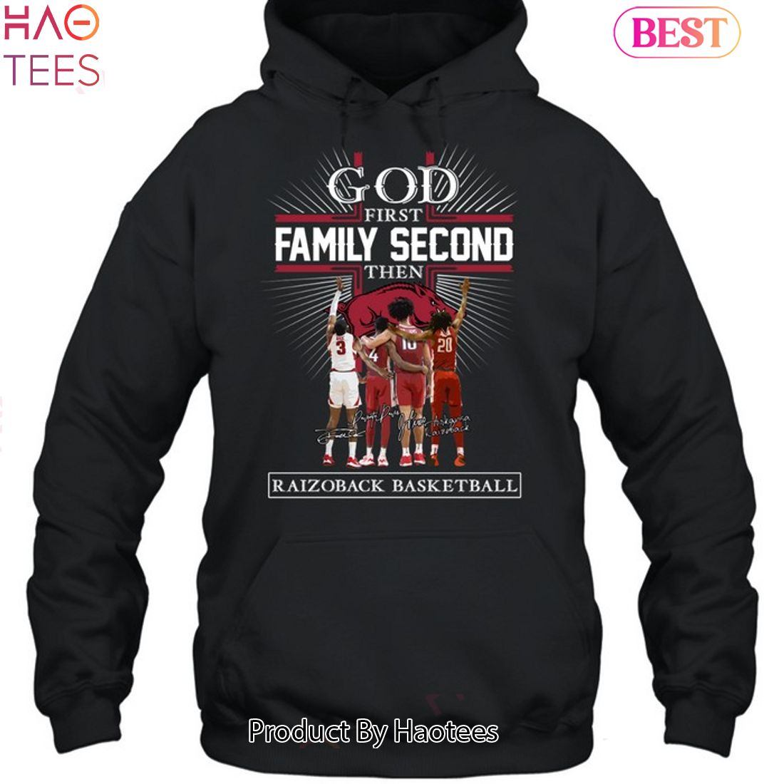 HOT FASHION God First Family Second Then Arkansas Razorbacks Basketball Unisex T-Shirt HOT FASHION God First Family Second Then Arkansas Razorbacks Basketball Unisex T-Shirt