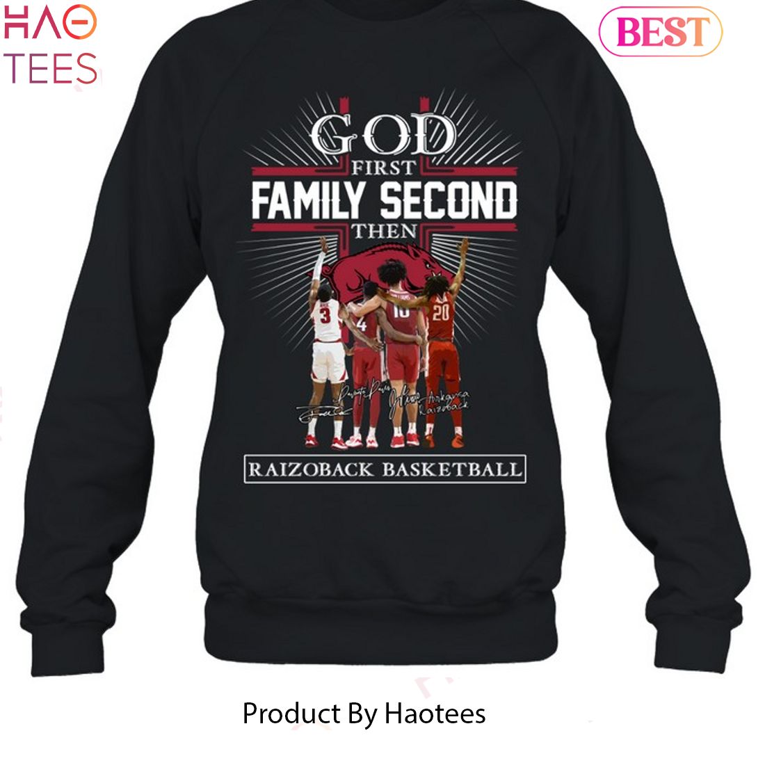 HOT FASHION God First Family Second Then Arkansas Razorbacks Basketball Unisex T-Shirt HOT FASHION God First Family Second Then Arkansas Razorbacks Basketball Unisex T-Shirt