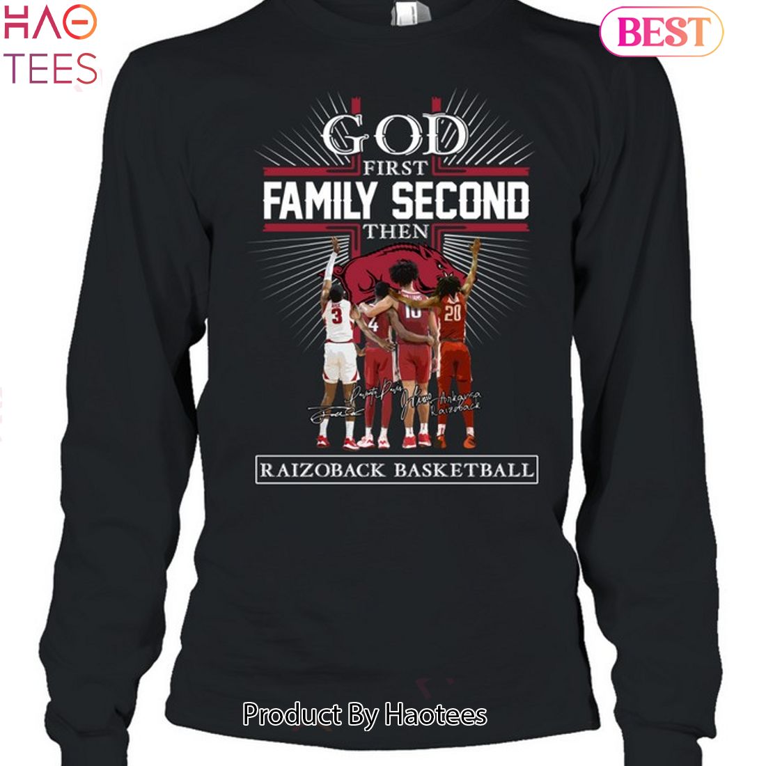 HOT FASHION God First Family Second Then Arkansas Razorbacks Basketball Unisex T-Shirt HOT FASHION God First Family Second Then Arkansas Razorbacks Basketball Unisex T-Shirt