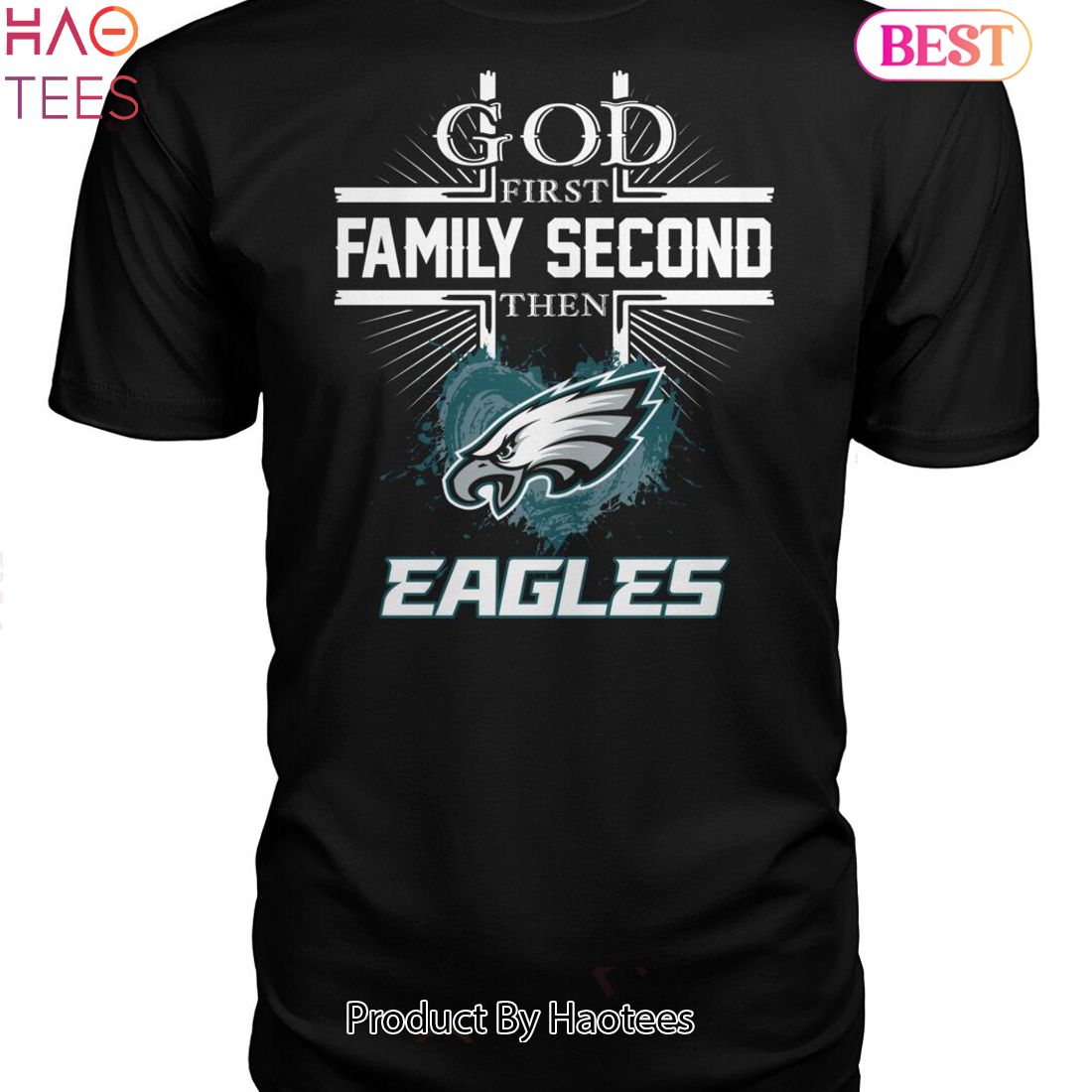 Philadelphia Eagles Shirt, God First Family Second Then Eagles