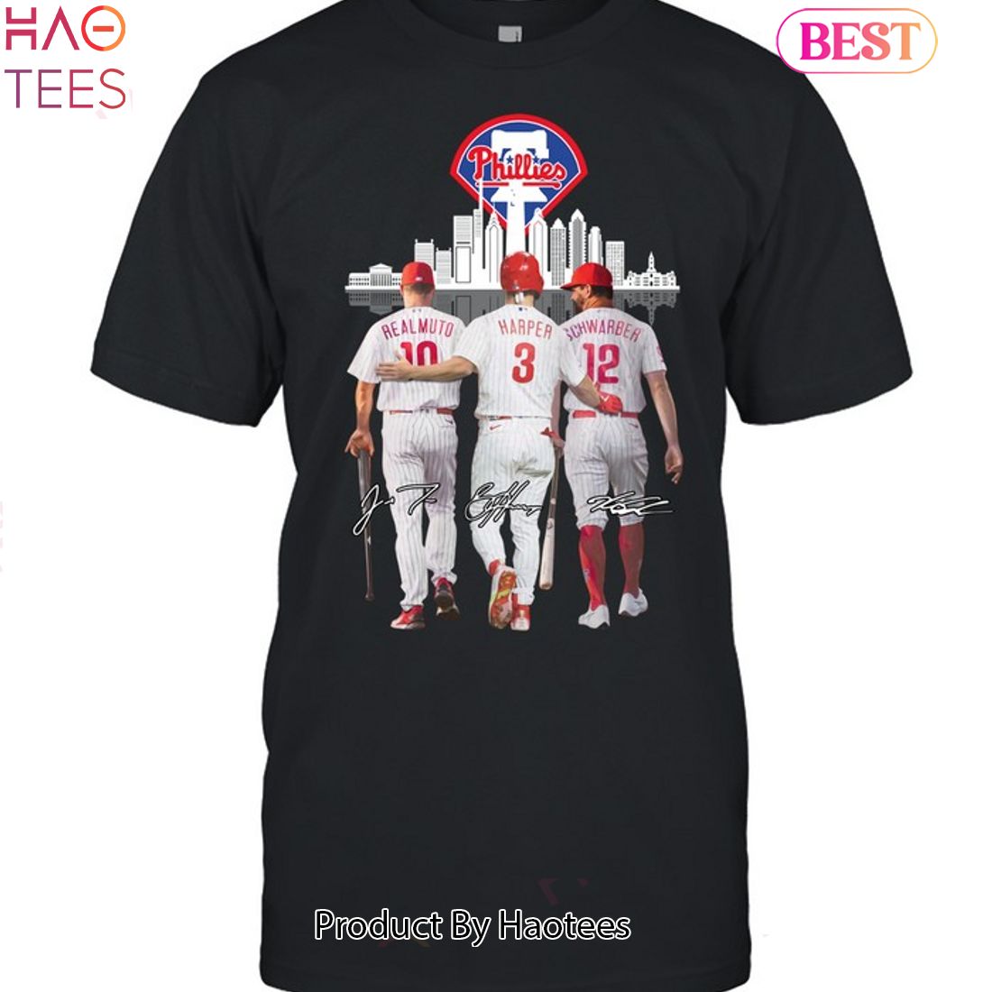 J. T. Realmuto Bryce Harper And Kyle Schwarber Philadelphia Phillies Unisex T-Shirt