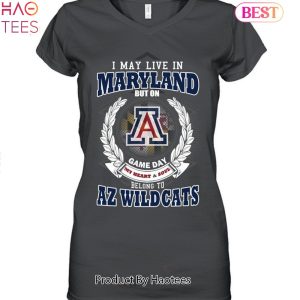 I May Live In Maryland But On Game Day My Heart & Soul Belongs To Arizona Wildcats Unisex T-Shirt