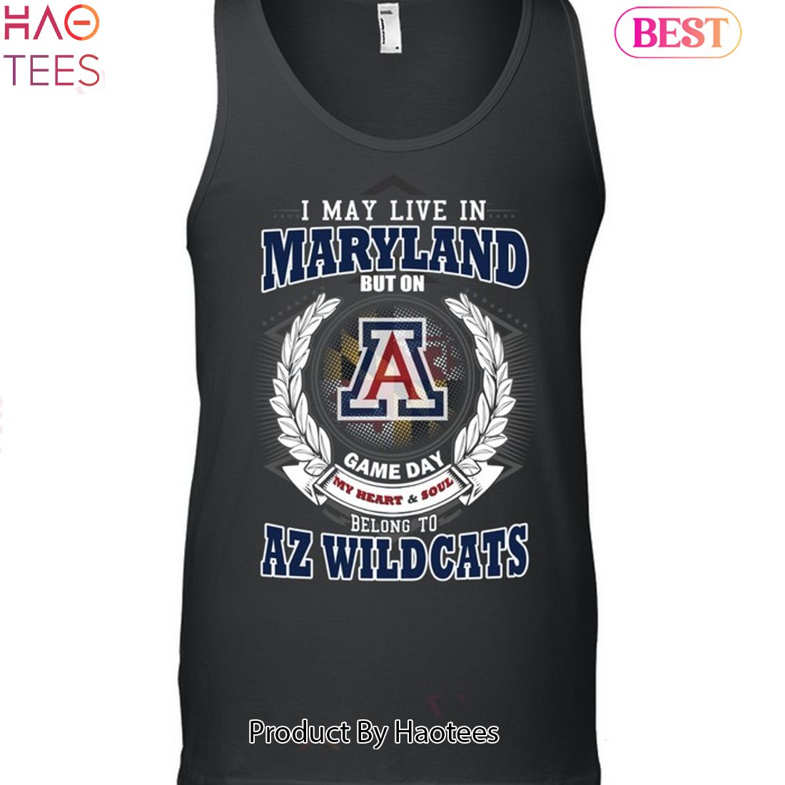 I May Live In Maryland But On Game Day My Heart & Soul Belongs To Arizona Wildcats Unisex T-Shirt I May Live In Maryland But On Game Day My Heart & Soul Belongs To Arizona Wildcats Unisex T-Shirt