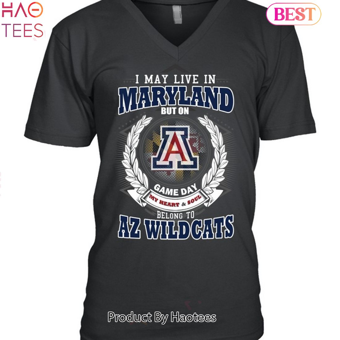 I May Live In Maryland But On Game Day My Heart & Soul Belongs To Arizona Wildcats Unisex T-Shirt I May Live In Maryland But On Game Day My Heart & Soul Belongs To Arizona Wildcats Unisex T-Shirt