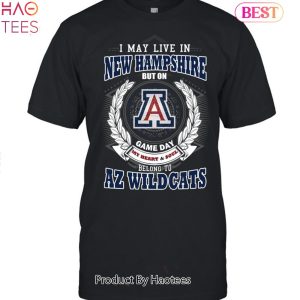 I May Live In New Hampshire But On Game Day My Heart & Soul Belongs To Arizona Wildcats Unisex T-Shirt