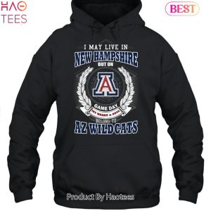 I May Live In New Hampshire But On Game Day My Heart & Soul Belongs To Arizona Wildcats Unisex T-Shirt