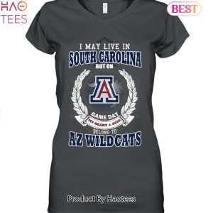 I May Live In South Carolina But On Game Day My Heart & Soul Belongs To Arizona Wildcats Unisex T-Shirt