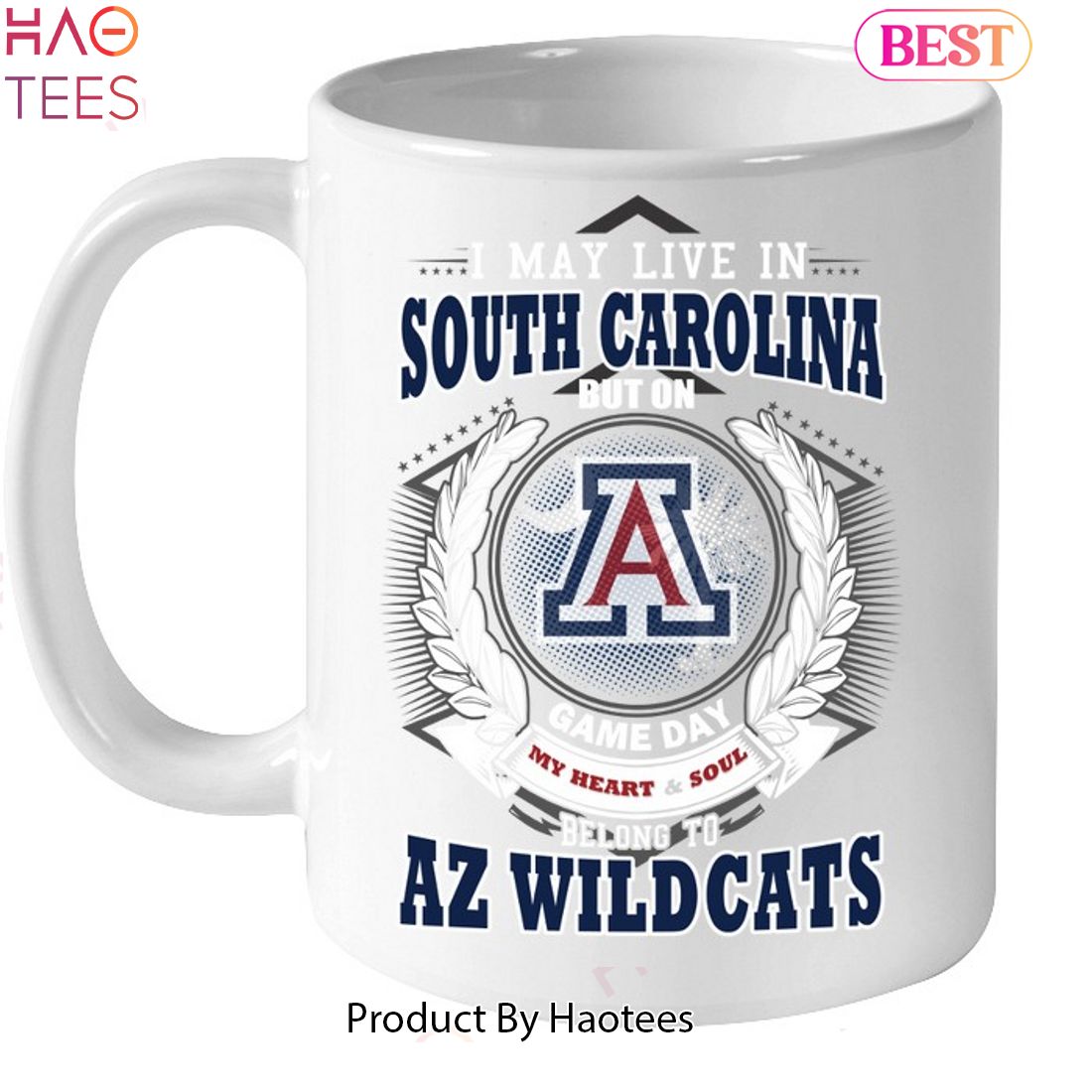 I May Live In South Carolina But On Game Day My Heart & Soul Belongs To Arizona Wildcats Unisex T-Shirt I May Live In South Carolina But On Game Day My Heart & Soul Belongs To Arizona Wildcats Unisex T-Shirt