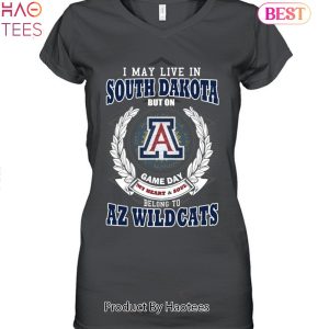 I May Live In South Dakota But On Game Day My Heart & Soul Belongs To Arizona Wildcats Unisex T-Shirt