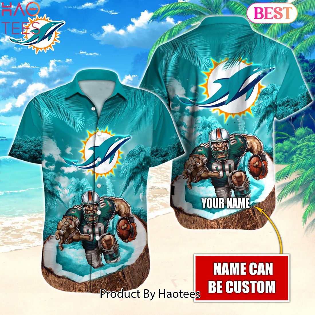Miami Dolphins Football Ball Hawaiian Shirt - Reallgraphics