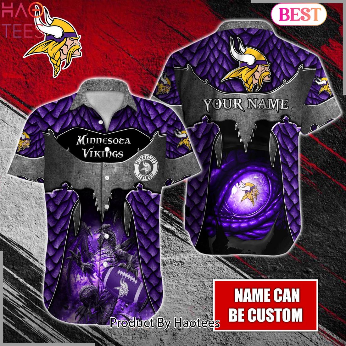 Minnesota Vikings NFL Logo Combo Hawaiian Shirt And Short Summer