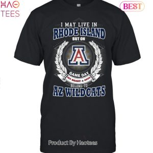 I May Live In Rhode Island But On Game Day My Heart & Soul Belongs To Arizona Wildcats Unisex T-Shirt
