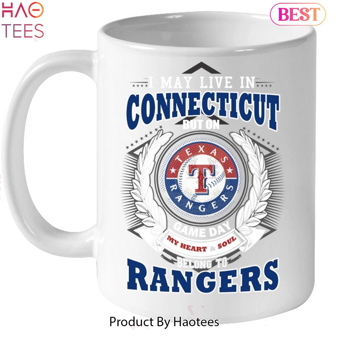 I May Live In Connecticut But On Game Day My Heart & Soul Belongs To Texas Rangers MLB Unisex T-Shirt I May Live In Connecticut But On Game Day My Heart & Soul Belongs To Texas Rangers MLB Unisex T-Shirt