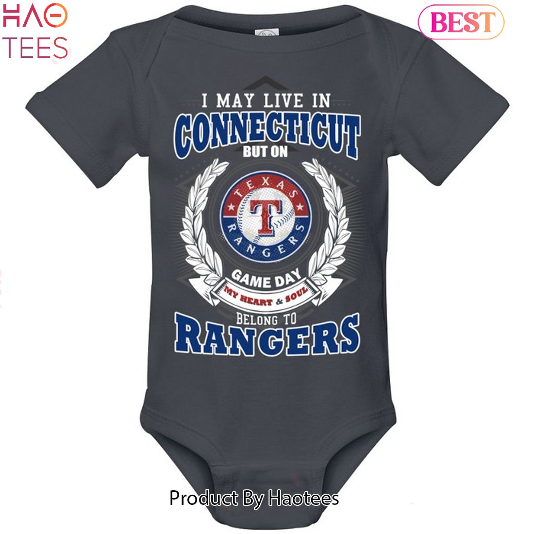 I May Live In Connecticut But On Game Day My Heart & Soul Belongs To Texas Rangers MLB Unisex T-Shirt I May Live In Connecticut But On Game Day My Heart & Soul Belongs To Texas Rangers MLB Unisex T-Shirt