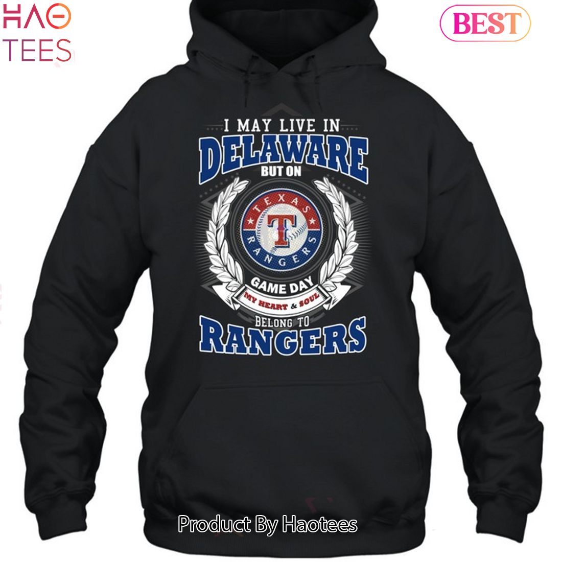 I May Live In Delaware But On Game Day My Heart & Soul Belongs To Texas Rangers MLB Unisex T-Shirt I May Live In Delaware But On Game Day My Heart & Soul Belongs To Texas Rangers MLB Unisex T-Shirt