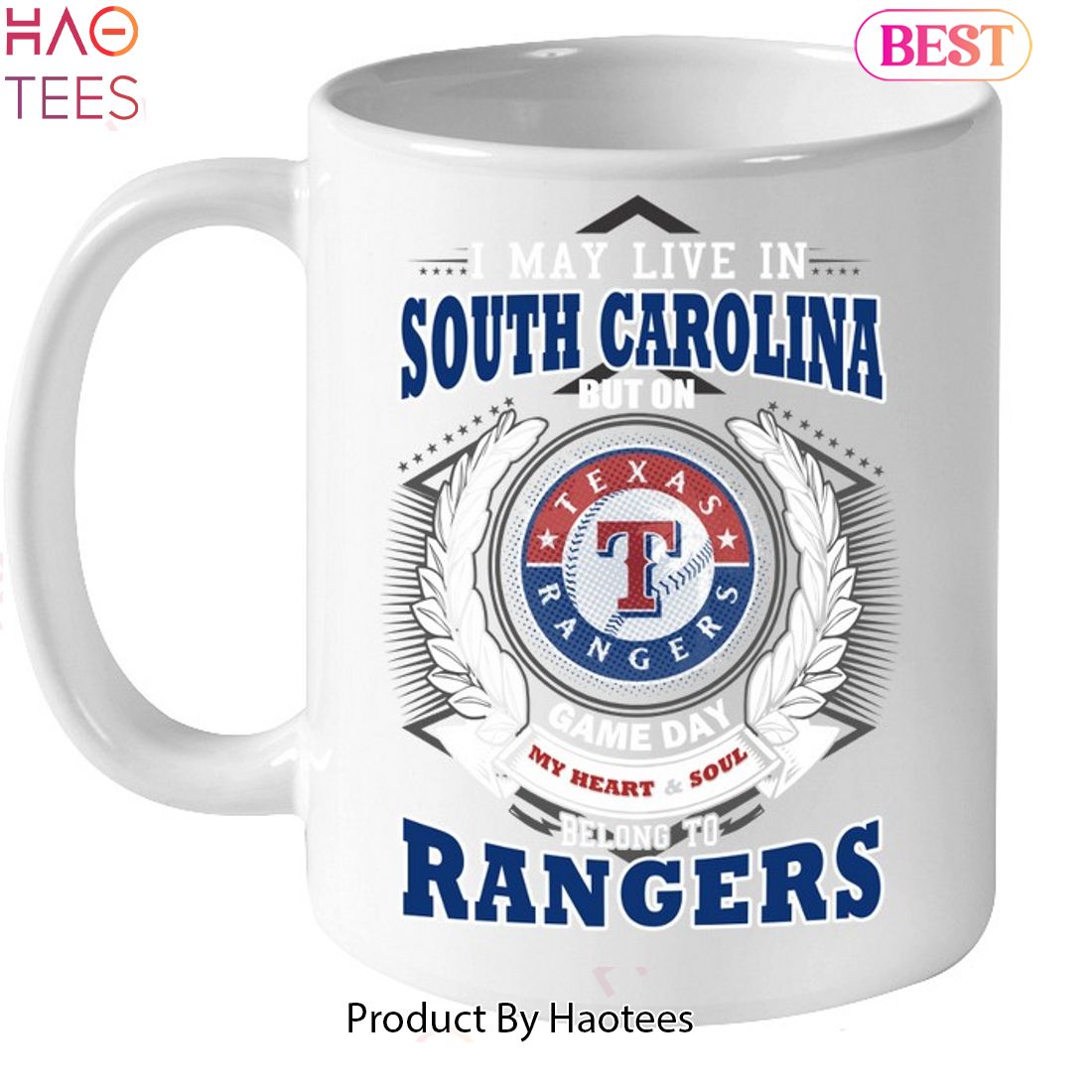 I May Live In South Carolina But On Game Day My Heart & Soul Belongs To Texas Rangers MLB Unisex T-Shirt I May Live In South Carolina But On Game Day My Heart & Soul Belongs To Texas Rangers MLB Unisex T-Shirt
