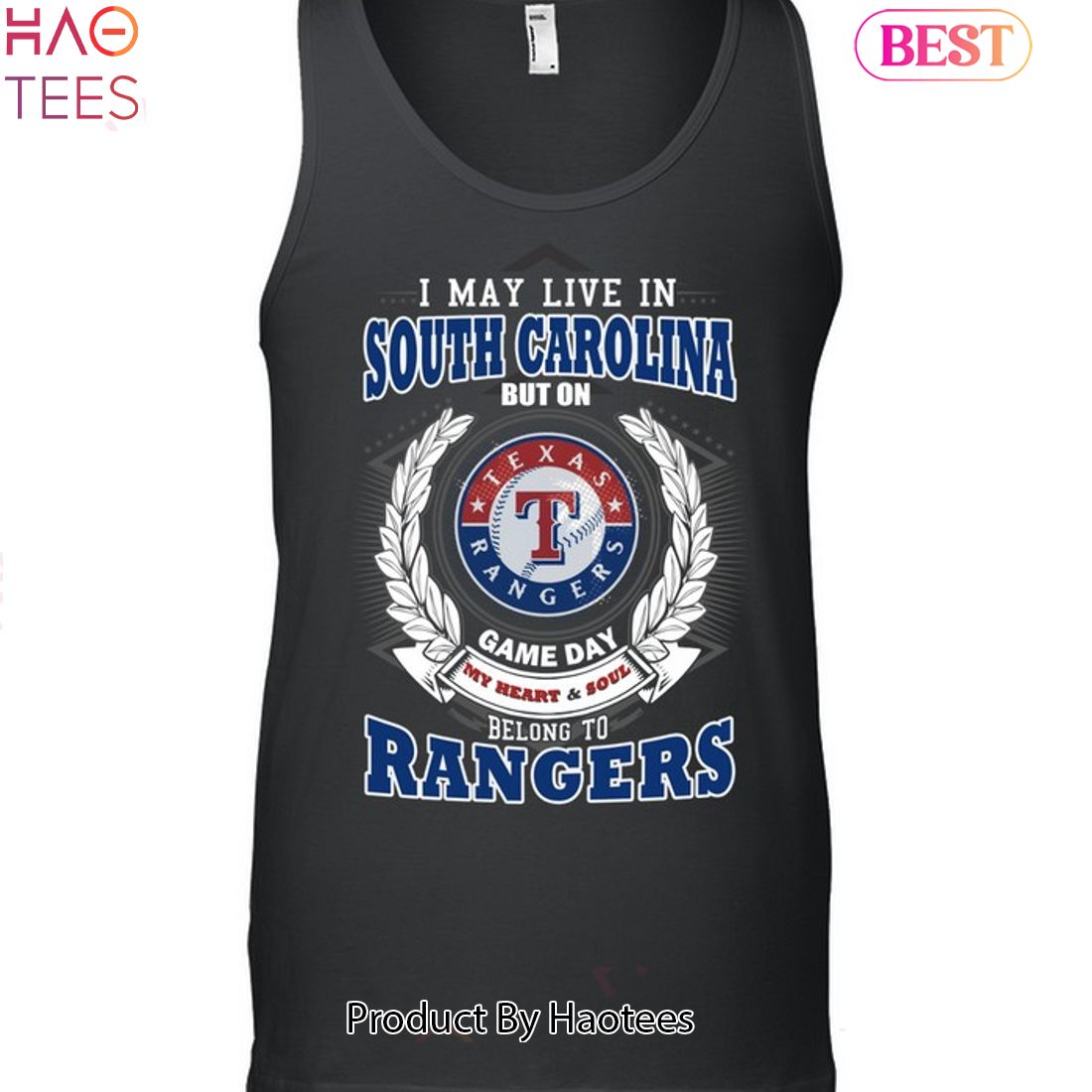 I May Live In South Carolina But On Game Day My Heart & Soul Belongs To Texas Rangers MLB Unisex T-Shirt I May Live In South Carolina But On Game Day My Heart & Soul Belongs To Texas Rangers MLB Unisex T-Shirt
