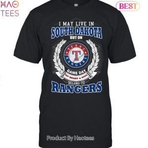 I May Live In South Dakota But On Game Day My Heart & Soul Belongs To Texas Rangers MLB Unisex T-Shirt