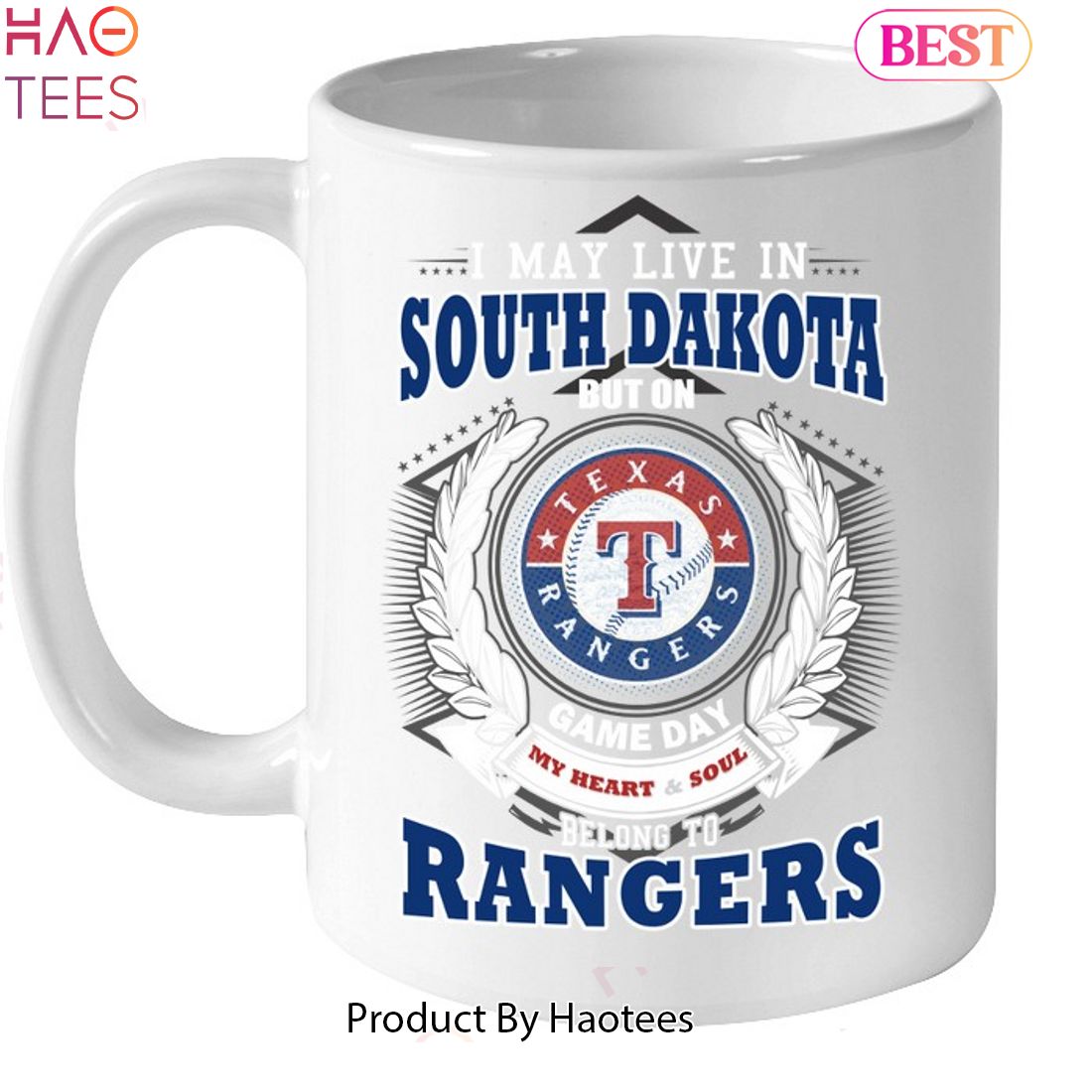 I May Live In South Dakota But On Game Day My Heart & Soul Belongs To Texas Rangers MLB Unisex T-Shirt I May Live In South Dakota But On Game Day My Heart & Soul Belongs To Texas Rangers MLB Unisex T-Shirt