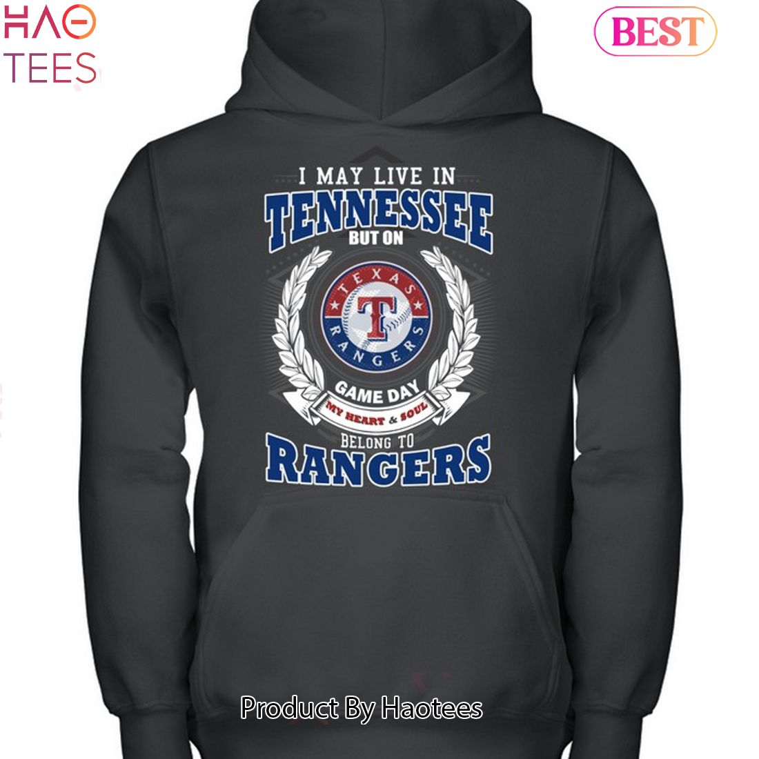 I May Live In Tennessee But On Game Day My Heart & Soul Belongs To Texas Rangers MLB Unisex T-Shirt I May Live In Tennessee But On Game Day My Heart & Soul Belongs To Texas Rangers MLB Unisex T-Shirt