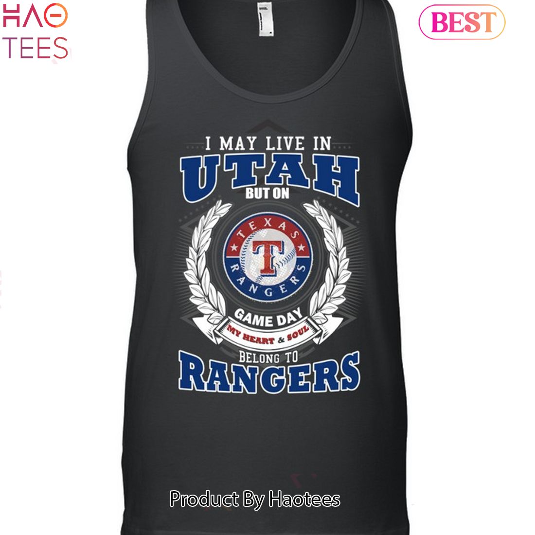 I May Live In Utah But On Game Day My Heart & Soul Belongs To Texas Rangers MLB Unisex T-Shirt I May Live In Utah But On Game Day My Heart & Soul Belongs To Texas Rangers MLB Unisex T-Shirt