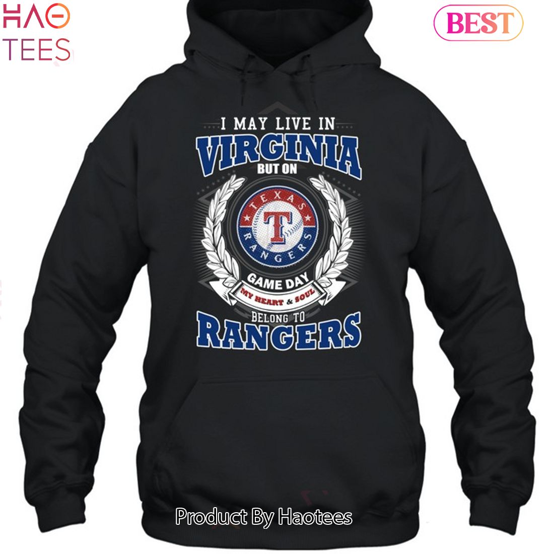I May Live In Virginia But On Game Day My Heart & Soul Belongs To Texas Rangers MLB Unisex T-Shirt I May Live In Virginia But On Game Day My Heart & Soul Belongs To Texas Rangers MLB Unisex T-Shirt