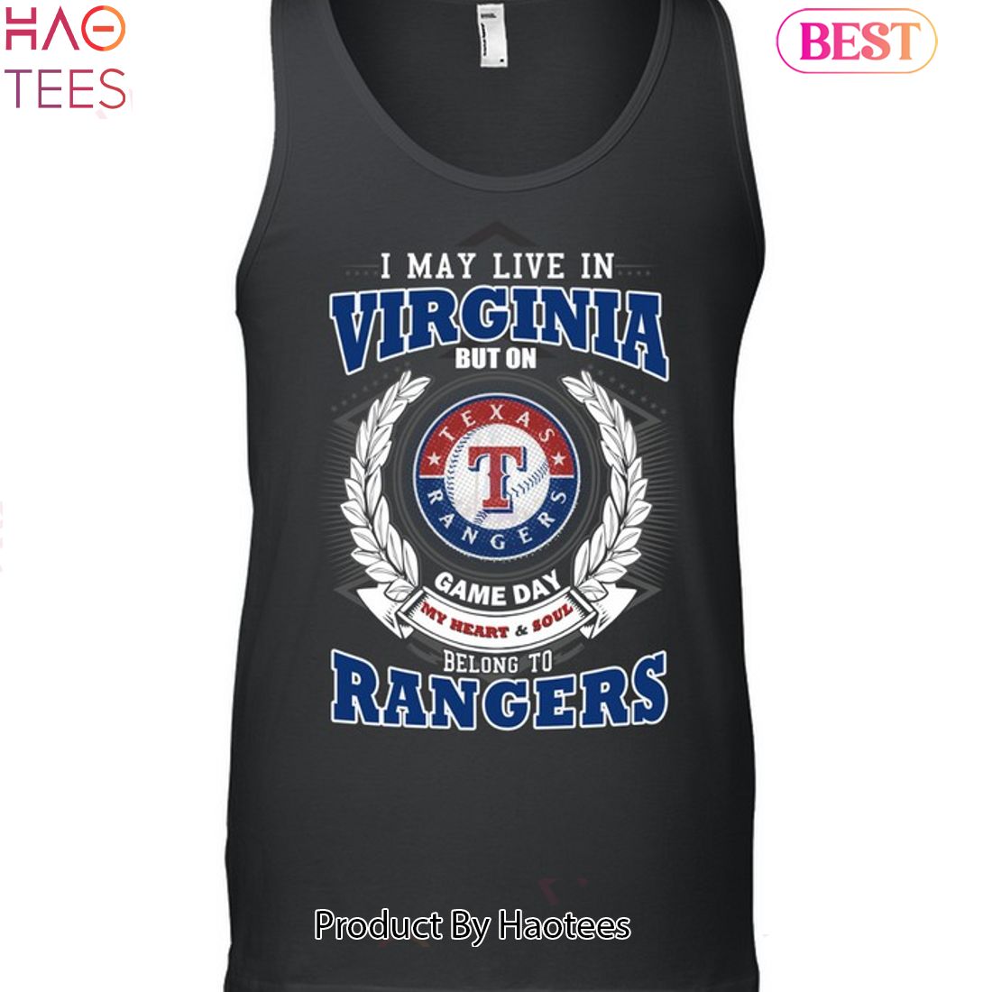 I May Live In Virginia But On Game Day My Heart & Soul Belongs To Texas Rangers MLB Unisex T-Shirt I May Live In Virginia But On Game Day My Heart & Soul Belongs To Texas Rangers MLB Unisex T-Shirt